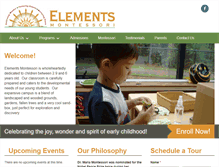 Tablet Screenshot of elementsmontessori.com
